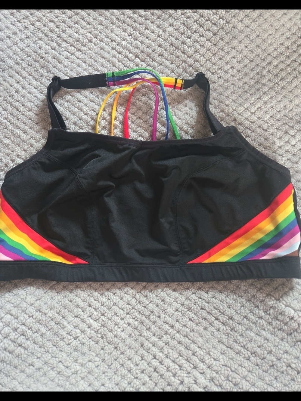 Lane Bryant Livi Active Rainbow Strappy Back Sports Bra 18/20 EUC